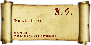 Murai Imre névjegykártya